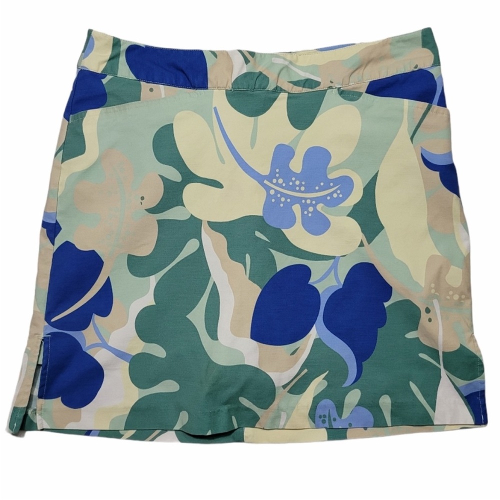 Ativa Women's Floral Skort - Green and Blue